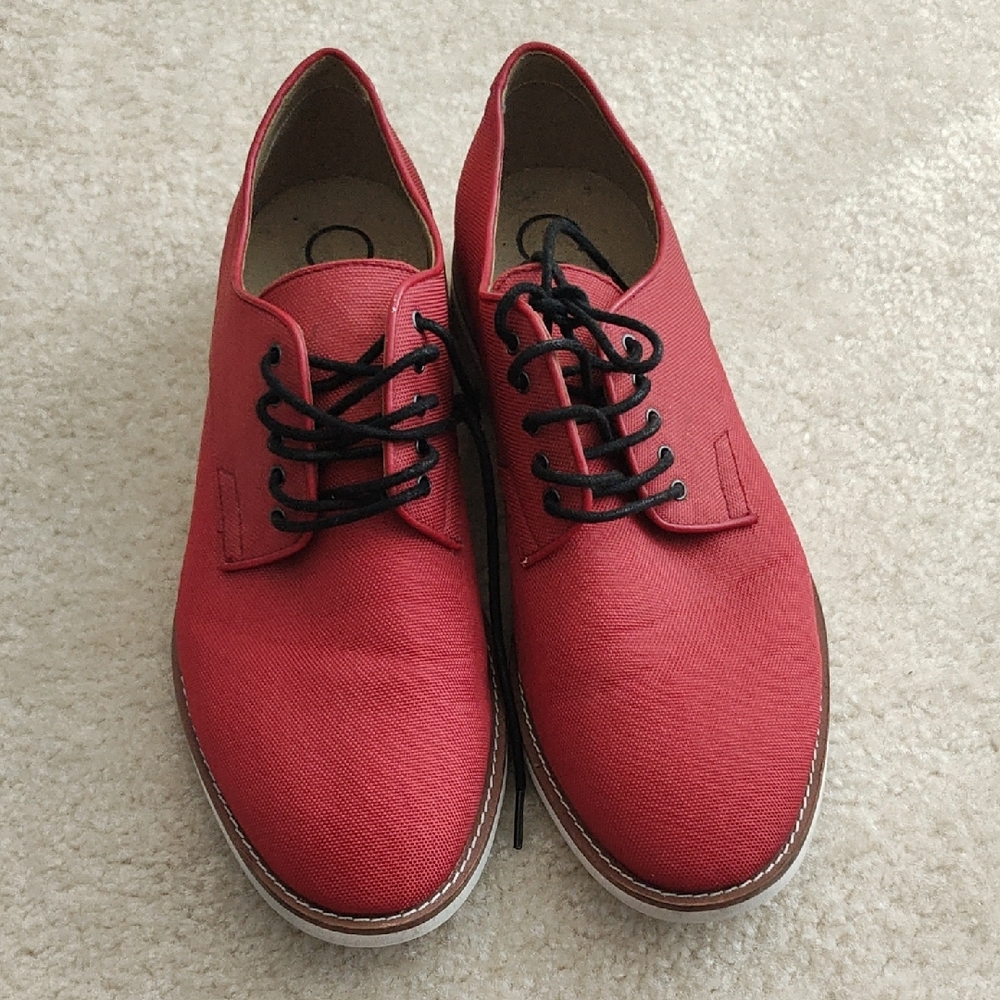 Calvin Klein Red Canvas Men's Oxfords